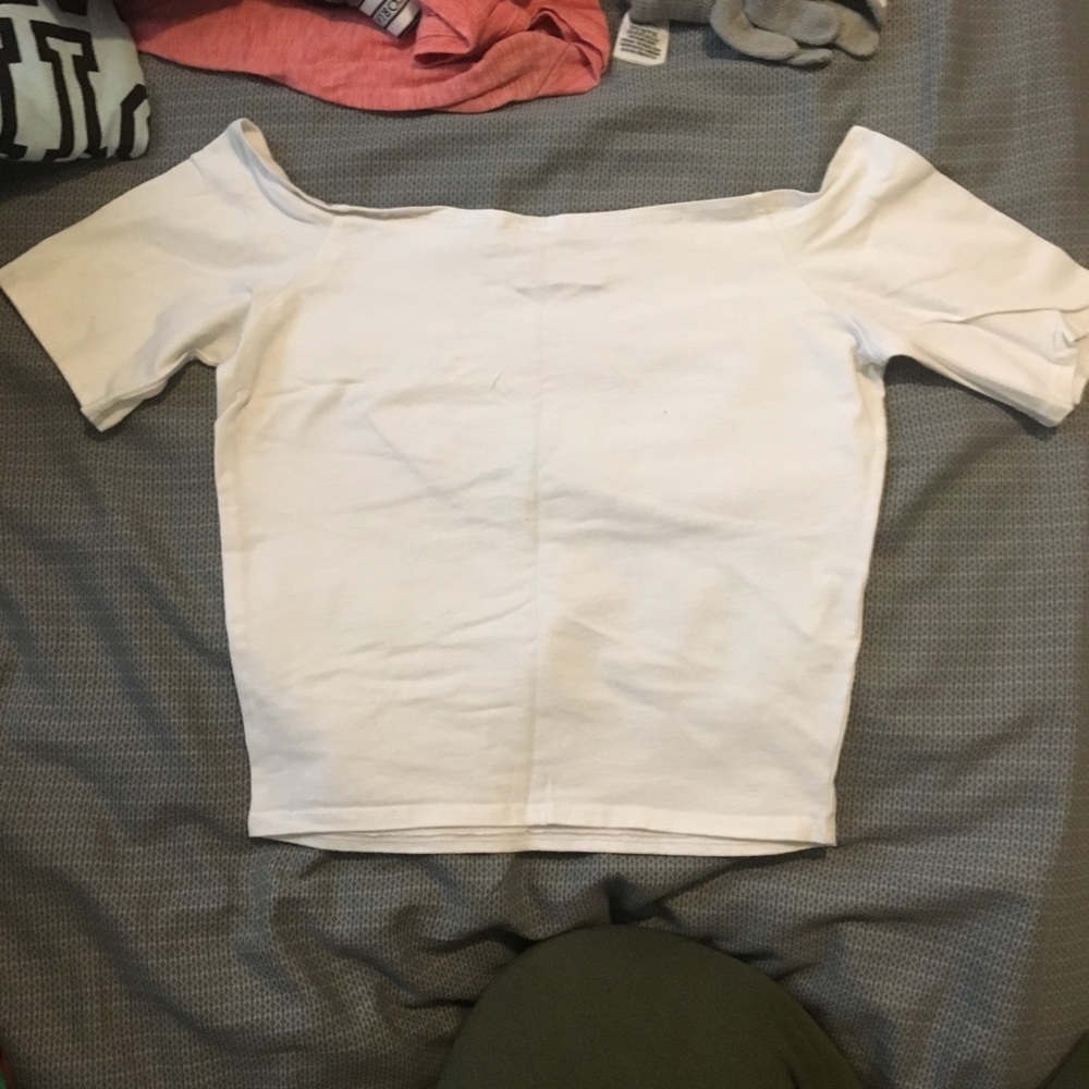 White, off-the-shoulder crop top